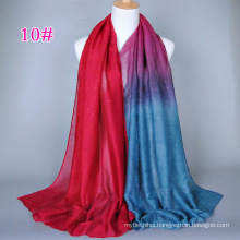 Multicolor gradient color girl glitter Pakistan hijab shawl sacrf wholesale